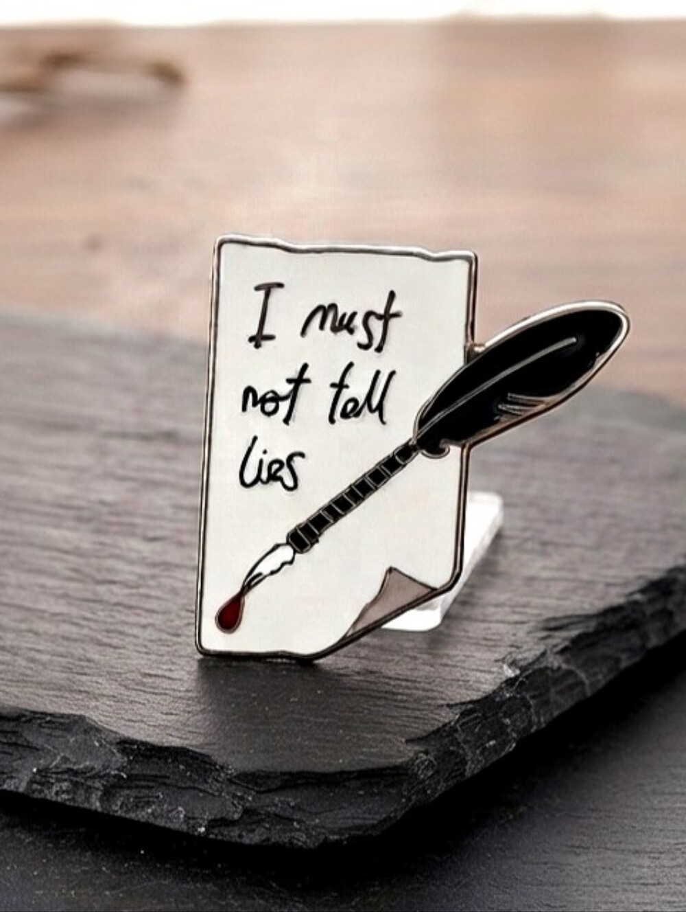 Harry Potter "I Must Not Tell Lies" Dolores Umbridge Blood Quill Parchment Pin